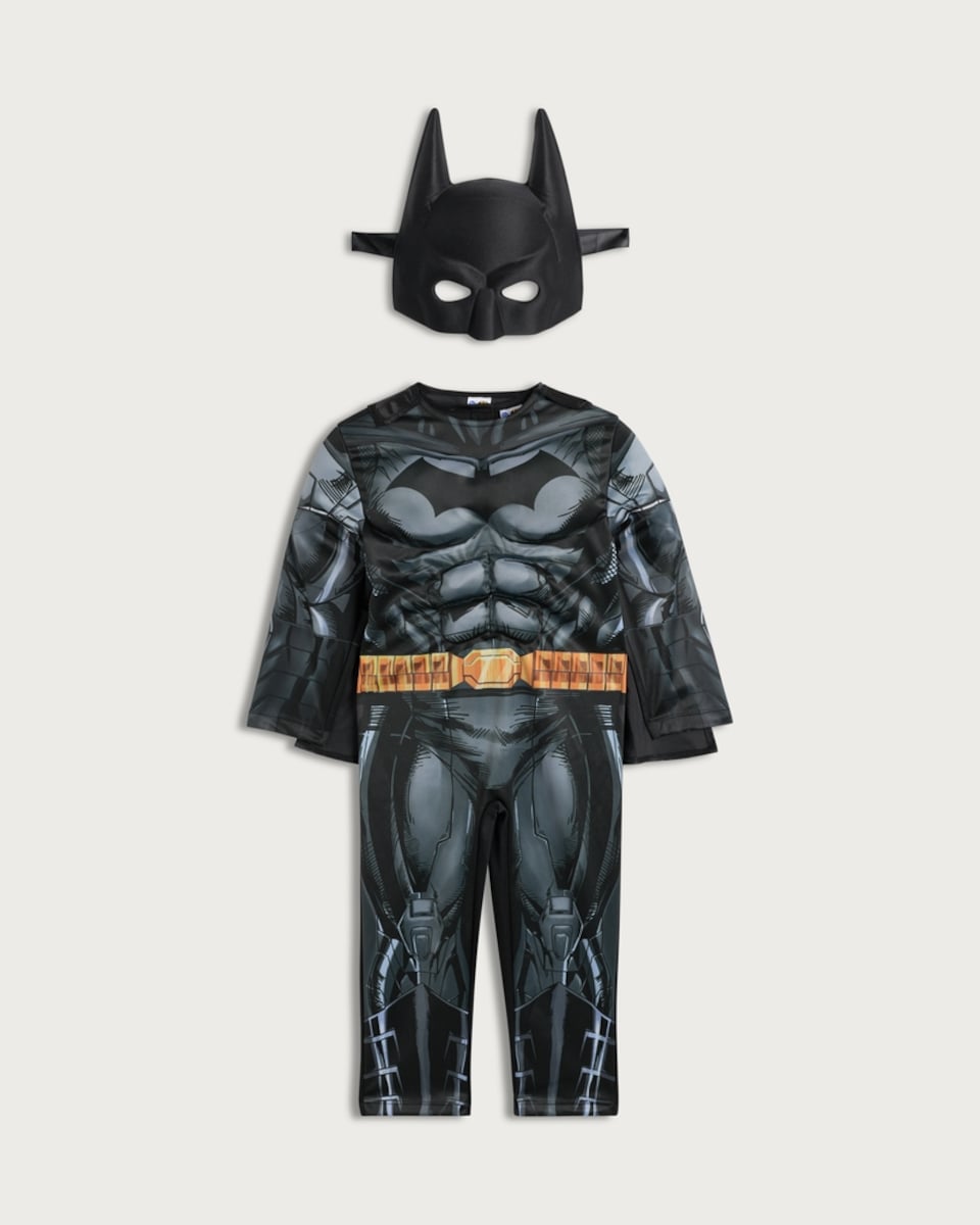 Batman 3-Piece Fancy Dress Costume with Mask in Black
