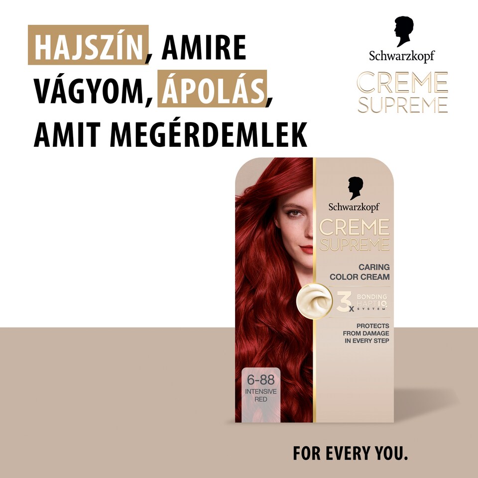 Schwarzkopf Creme Supreme tartós hajfesték 6-88 vöröses sötétszőke  1. kép