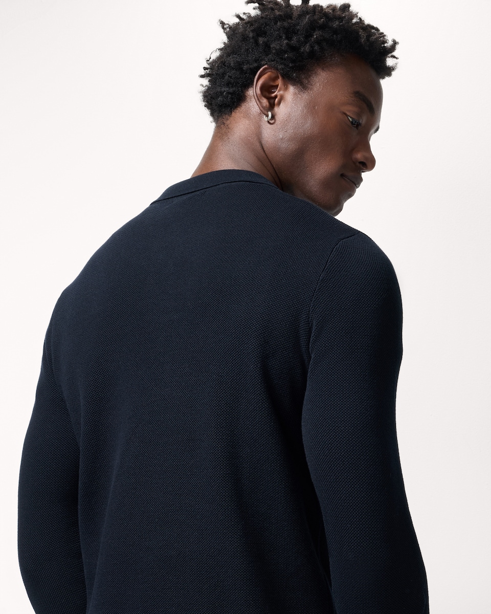 image 1 of F&F Pure Cotton Knitted Polo Shirt in Navy