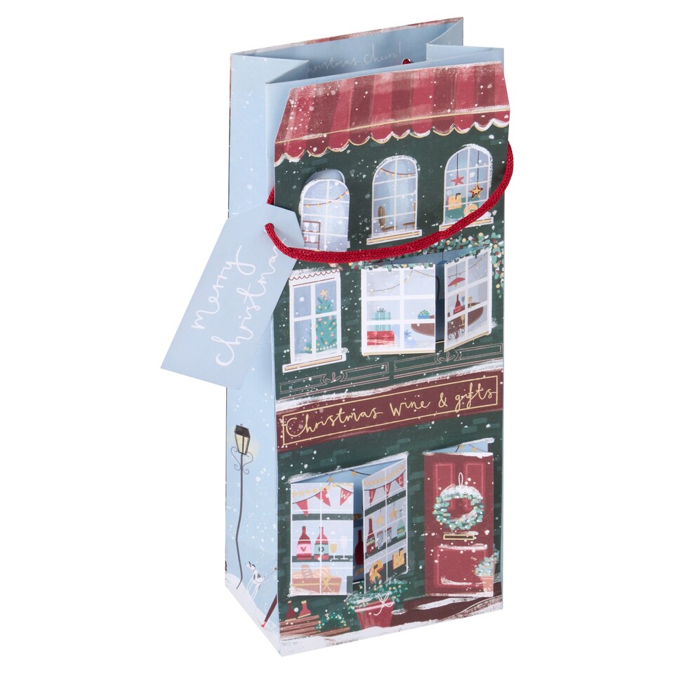 Tesco Wine Shop Christmas Bottle Gift Bag