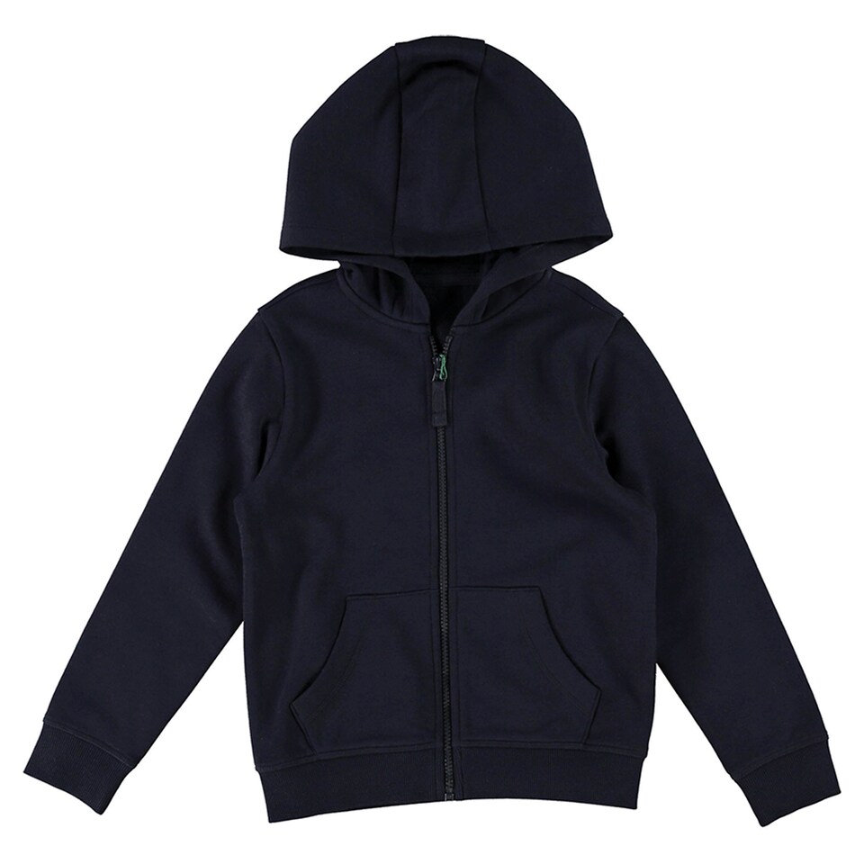 F&F School Unisex Cotton Rich Zip-Up Hoodie in Navy