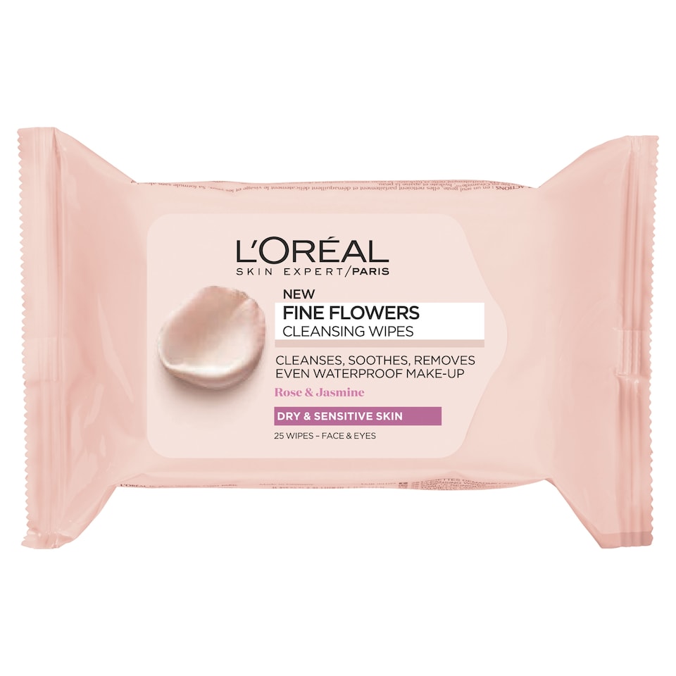 L'oreal Fine Flowers Cleansing Wipes Dry Sensitive 25S