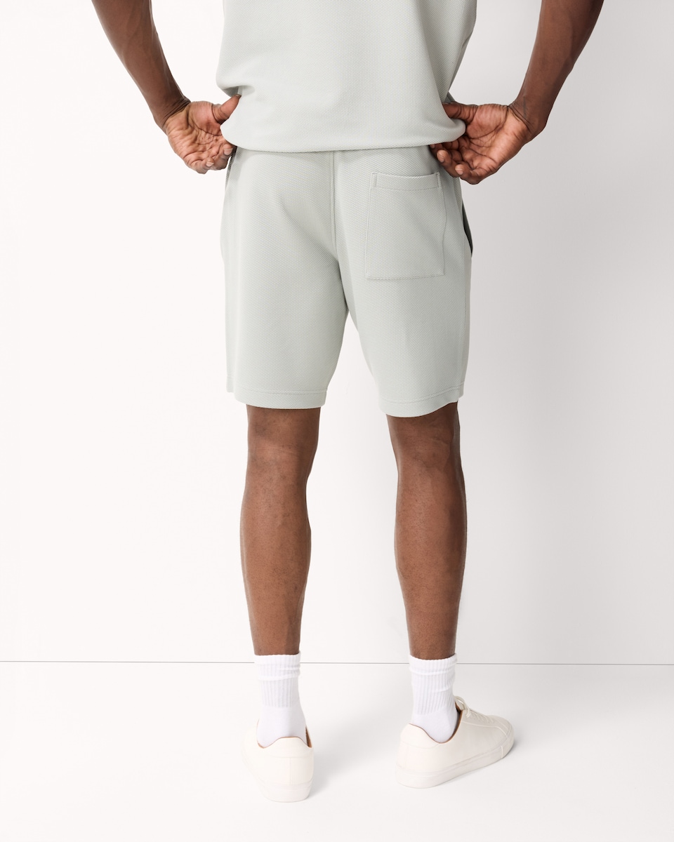 image 1 of F&F Waffle Textured Drawstring Shorts in Green