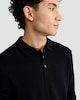 image 1 of F&F Pure Merino Wool Long Sleeved Polo Shirt in Black