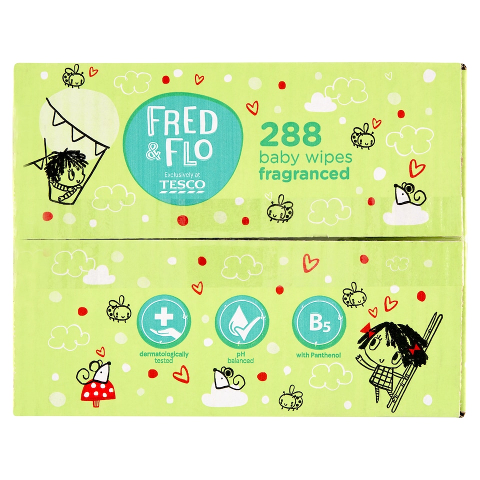 Fred & Flo illatosított, nedves babatörlőkendők 4 x 72 db 1. kép