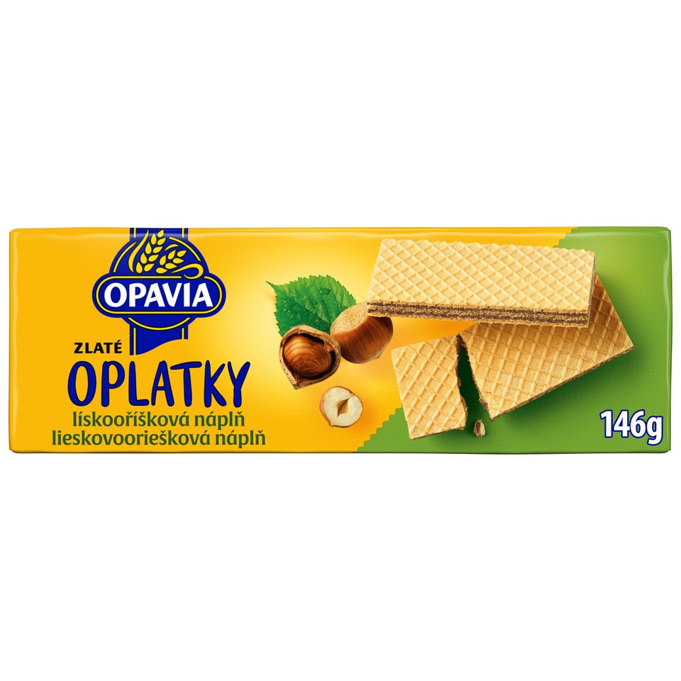 Opavia Oplatky lieskovooriešková náplň Oblátky Balenie 146 g