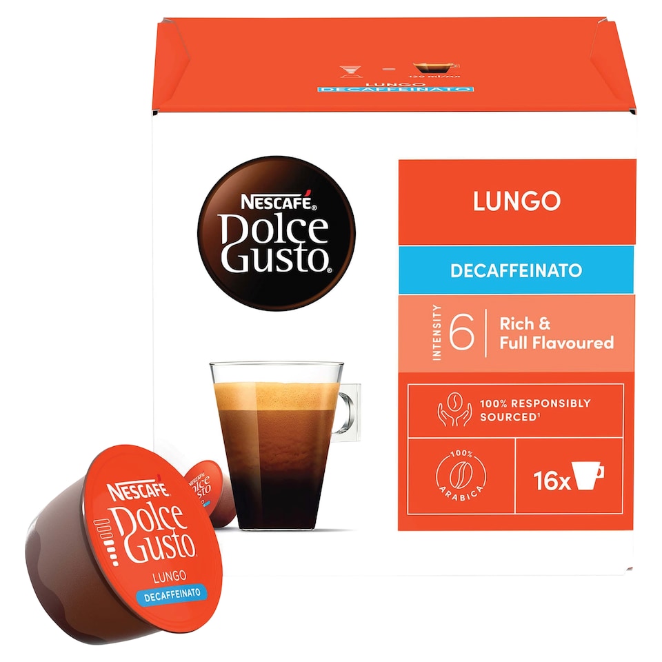 image 1 of Nescafe Dolce Gusto Lungo Decaff Coffee Pods 16 Capsules