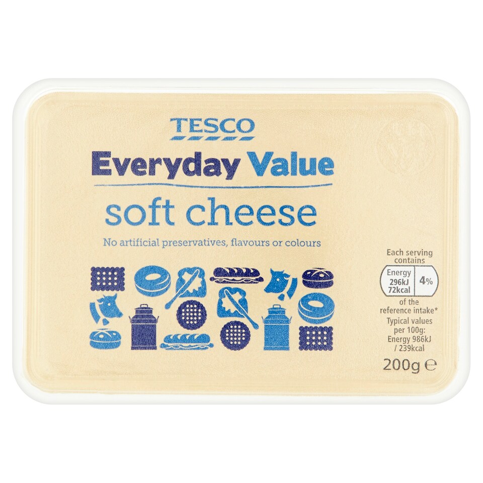 Tesco Everyday Value Soft Cheese 200G