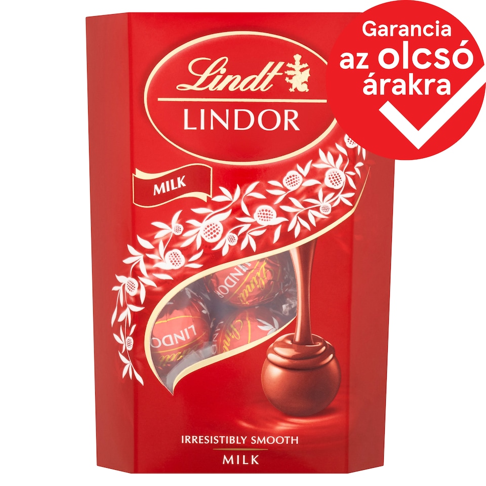 Lindt Lindor tejcsokoládé praliné lágyan olvadó töltelékkel 200 g