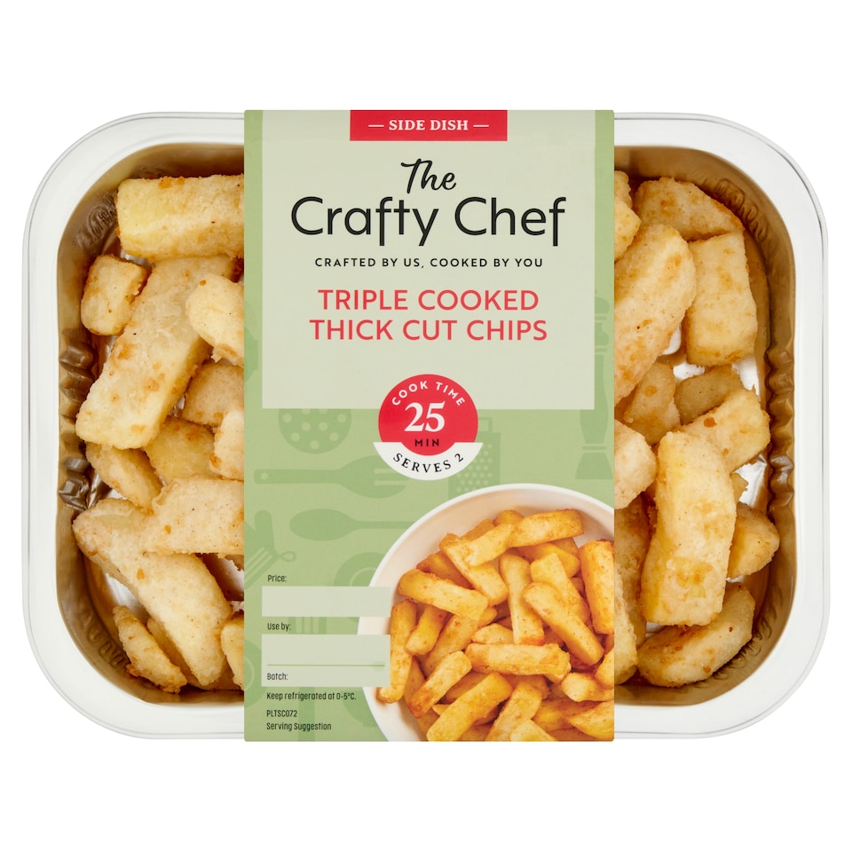 The Crafty Chef Triple Cooked Thick Cut Chips 350g