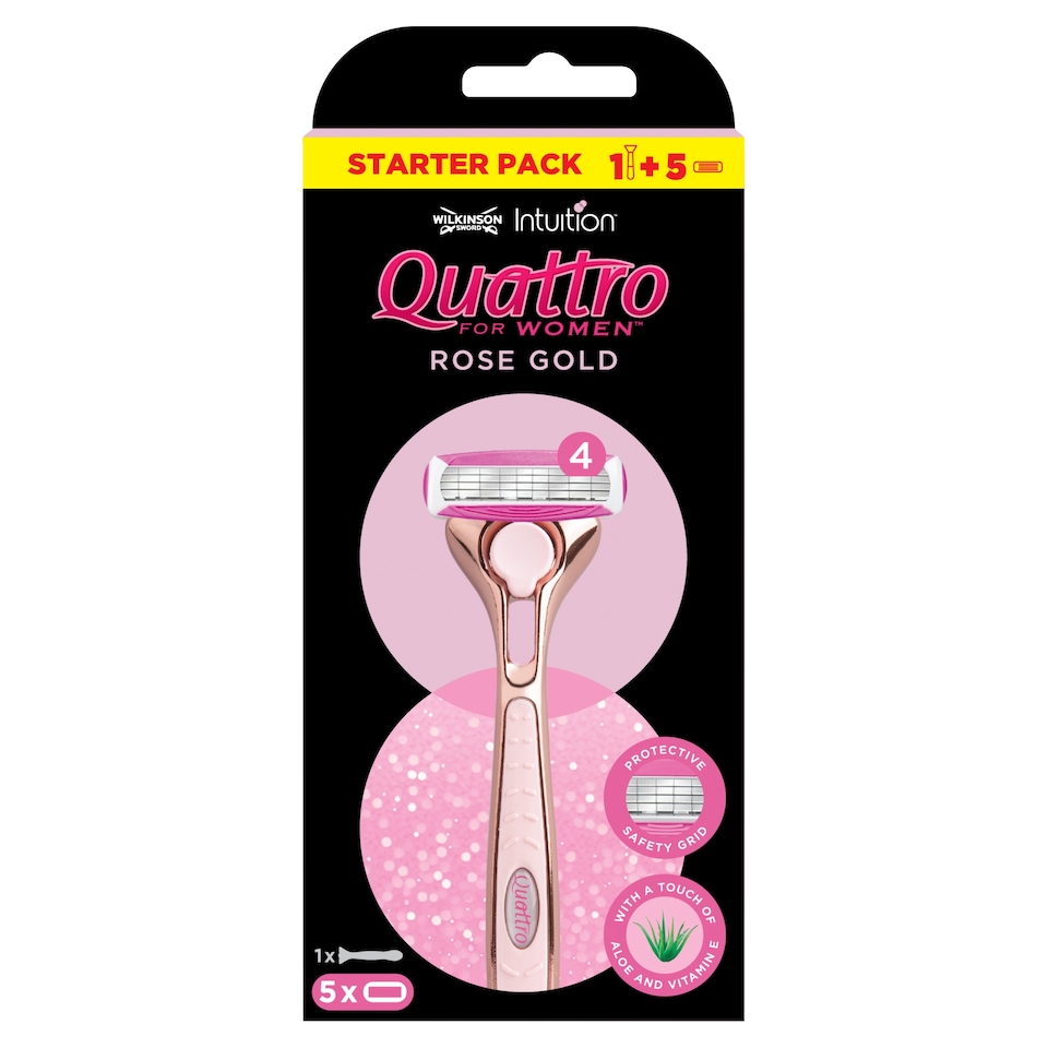 Wilkinson Sword Intuition Quattro for Women Rose Gold 4 ultravékony penge 5 db