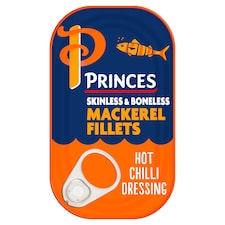 Princes Skinless Boneless Mackerel Fillets Hot Chilli Dressing 125G
