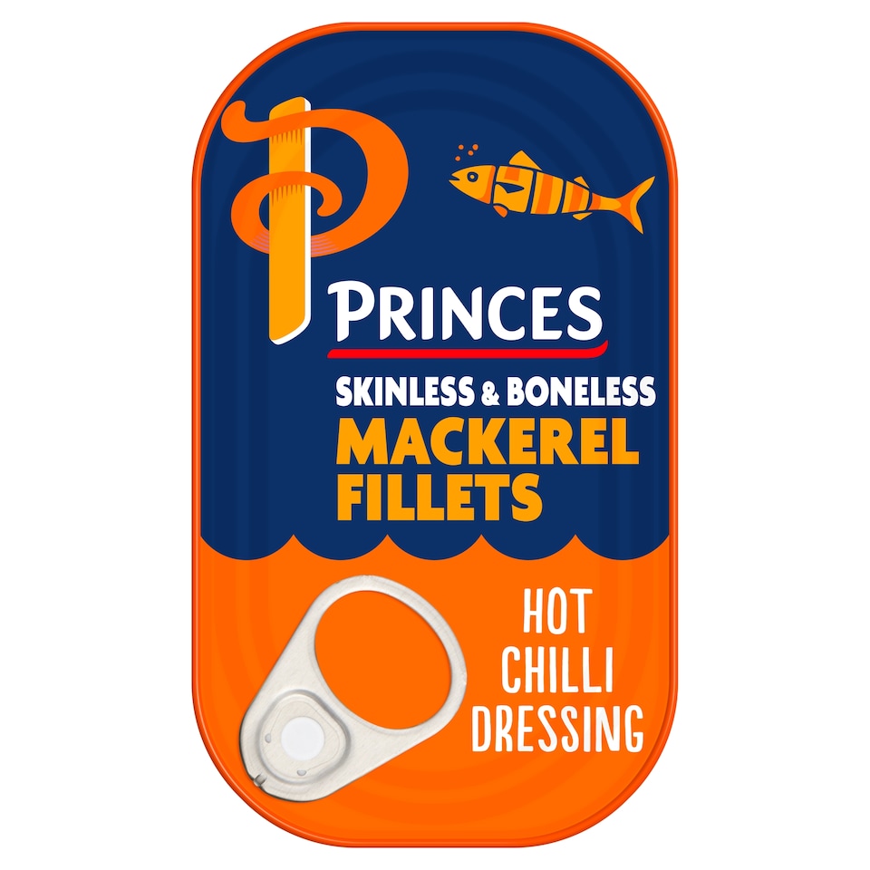 Princes Skinless Boneless Mackerel Fillets Hot Chilli Dressing 125G