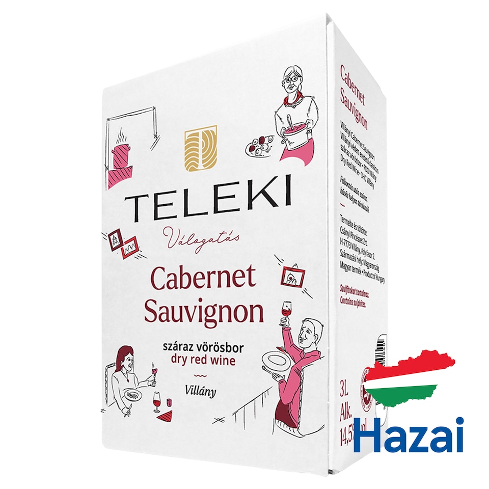 Teleki Válogatás Villányi Cabernet Sauvignon Dry Red Wine 3 l