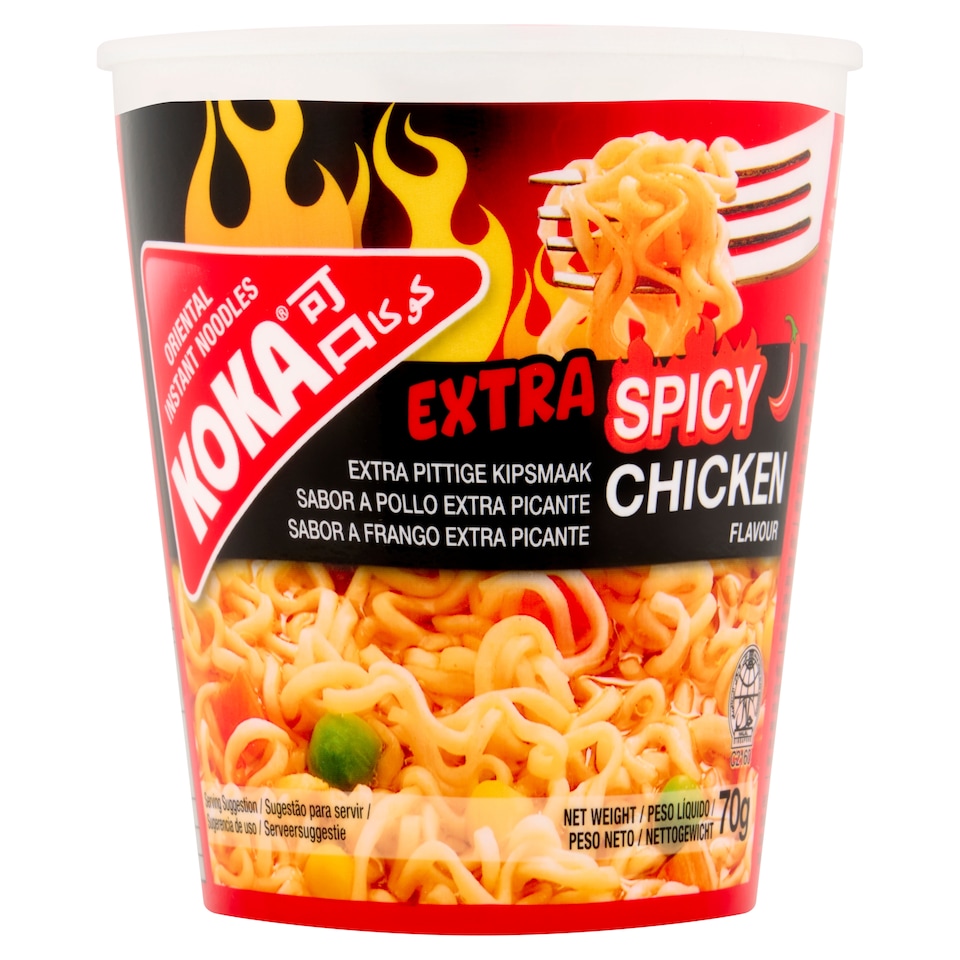 Koka Oriental Instant Noodles Extra Spicy Chicken Flavour 70g