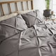 image 4 of Cosmoliving Grey Pintuck Duvet Set Kingsize
