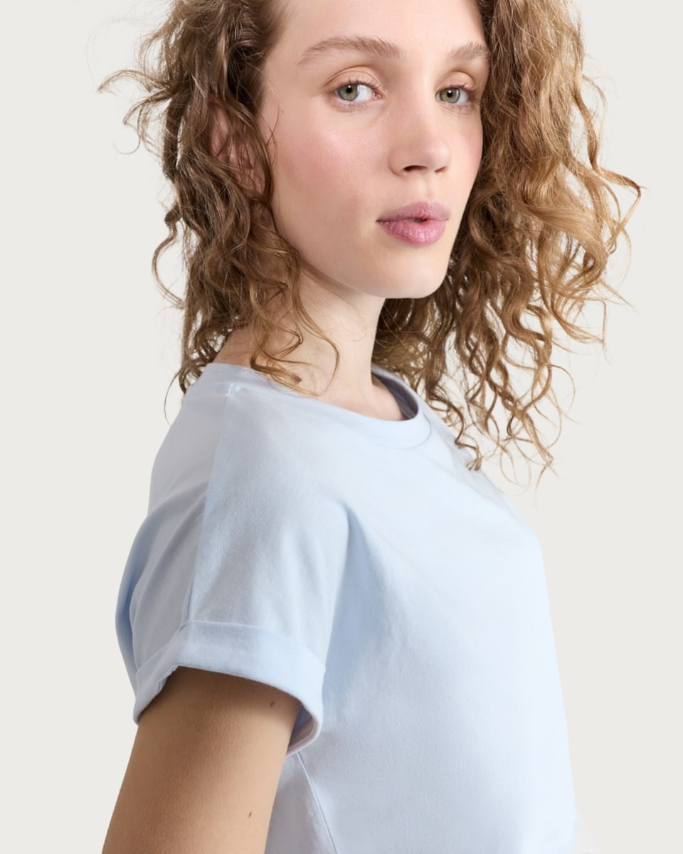 image 1 of F&F Pure Cotton Short Sleeved T-Shirt in Blue