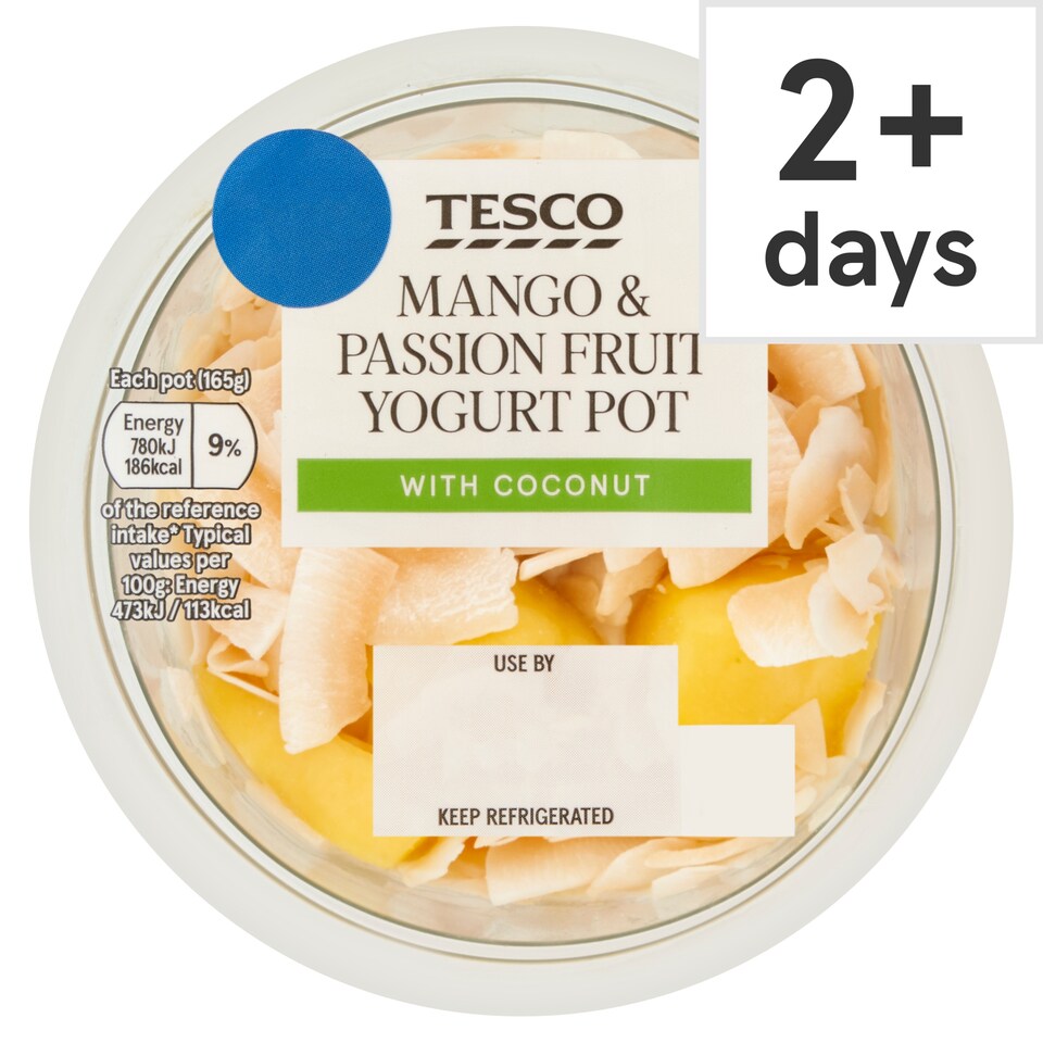 Tesco Mango & Coconut Yoghurt Pot With Coulis 165g