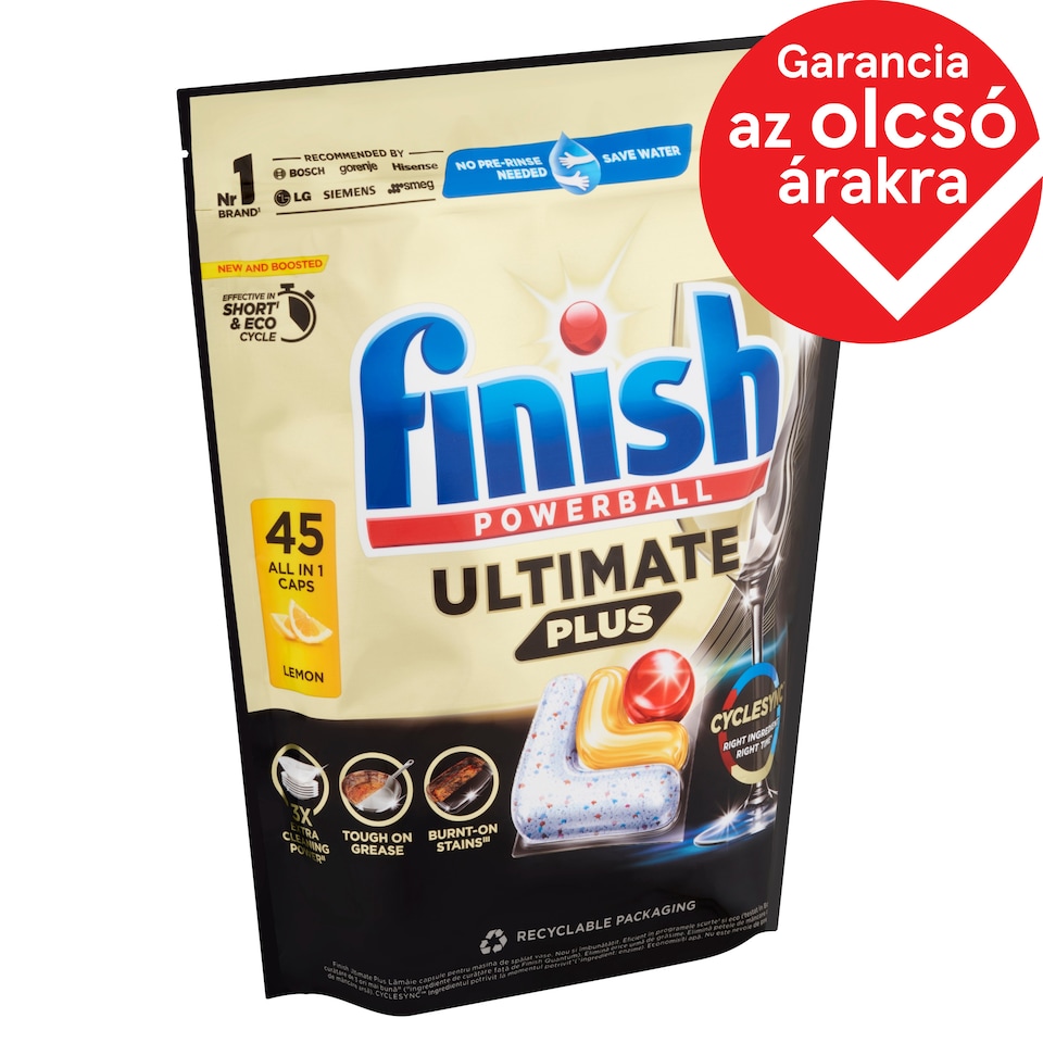 Finish Powerball Ultimate Plus Citrom mosogatógép kapszula 45 db 549 g