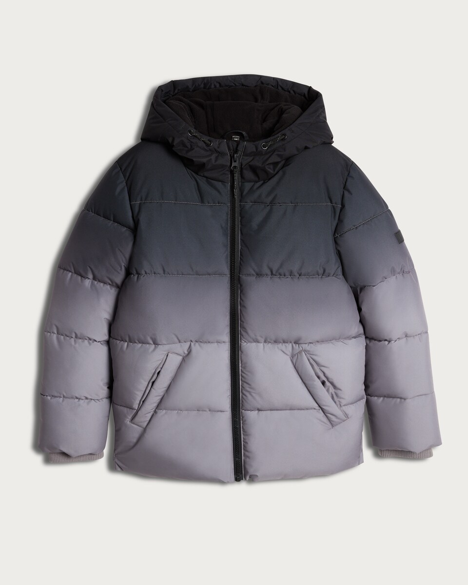F&F Boys Ombré Hooded Puffer Jacket in Black
