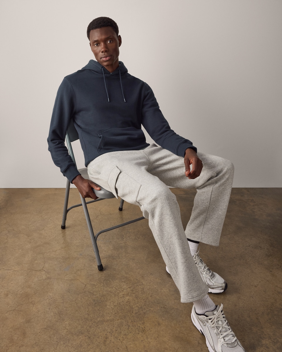 image 1 of F&F Active EVERYHOUR Cotton Rich Hoodie in Navy