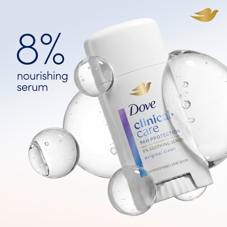image 1 of Dove Clinical Care Original Clean Antiperspirant Deodorant Soothing Serum Cream 60ml