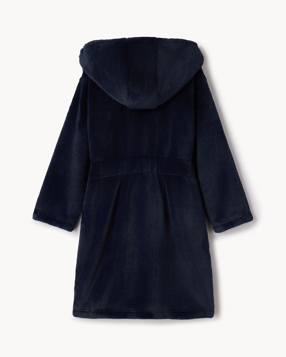 image 1 of F&F Boys Fleece Hooded Dressing Gown in Navy