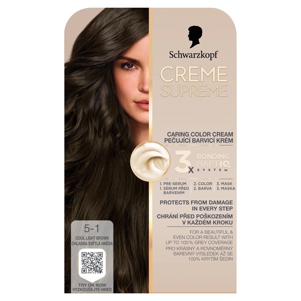 Schwarzkopf Creme Supreme Permanent Color Creme 5-1 Cool Light Brown