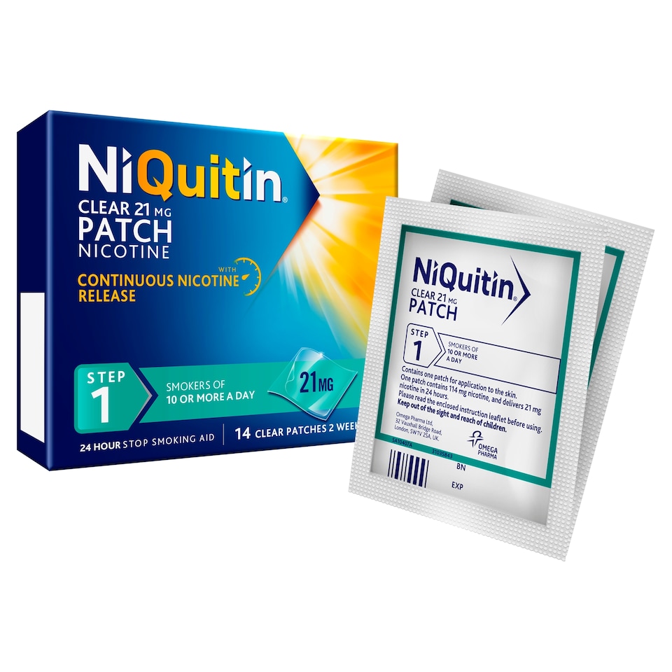 image 1 of NiQuitin Clear Patch Stop Smoking Aid 21mg Nicotine Patches 14s
