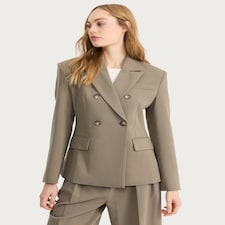 The F&F Edit Double Pleated Super Wide Leg Co-ord Trousers in Brown