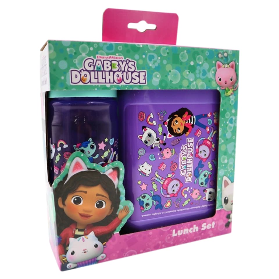 Dreamworks Gabby's Dollhouse Lunch Box and Water Bottle 450 ml