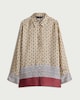 image 4 of F&F Satin Geometric Print Long Sleeved Co-ord Shirt in Multi