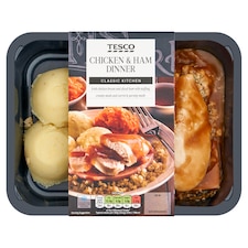 TESCO CLASSICS CHICKEN & HAM DINNER 500G