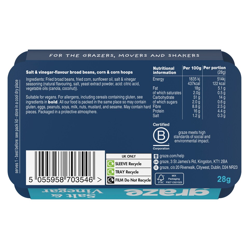 image 1 of Graze Salt & Vinegar Crunch 28G