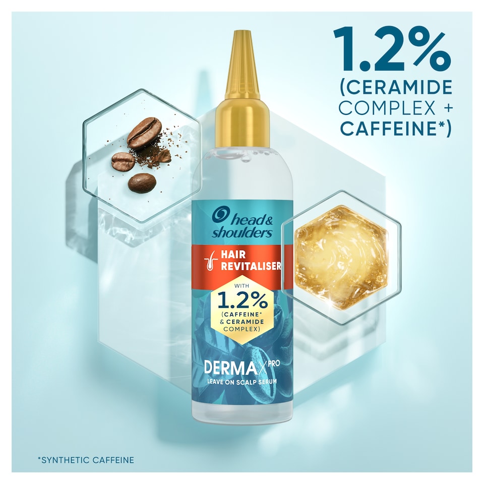 image 1 of Head & Shoulders Derma X Hair Revitaliser Leave on Scalp Serum 145ml