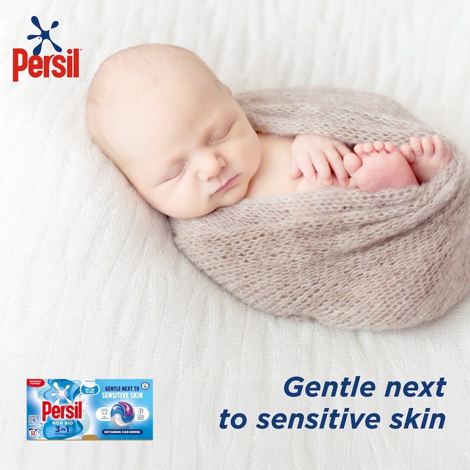 image 1 of Persil Non Bio 3 In 1 Laundry Washing Capsules 32 Washes 675.2G