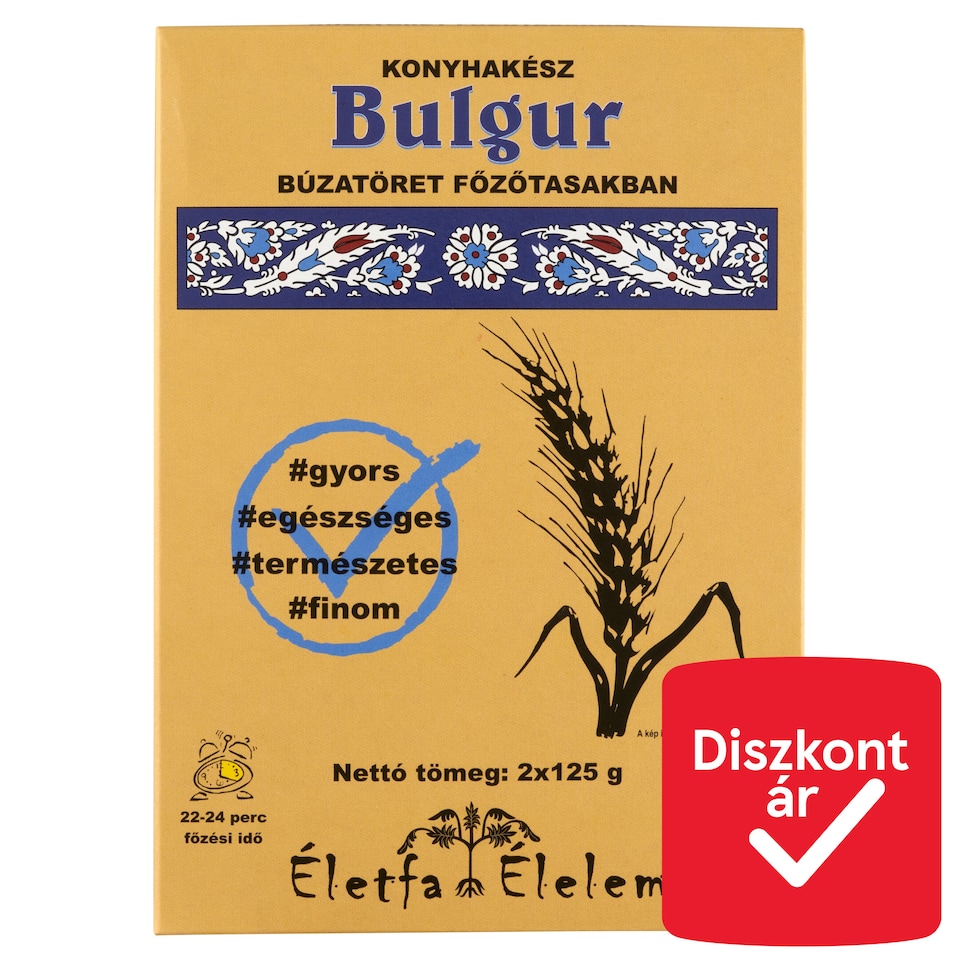 Életfa Élelem Kitchen-Ready Bulgur in Cooking Bag 2 x 125 g