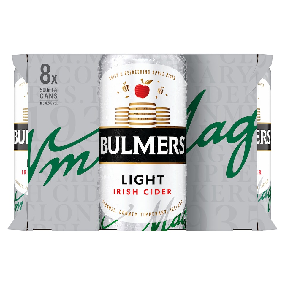 Bulmers Light Irish Cider 8X500ml