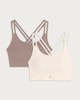 image 4 of F&F Active 2-Pack Strappy Light Support Sports Bras in Multi