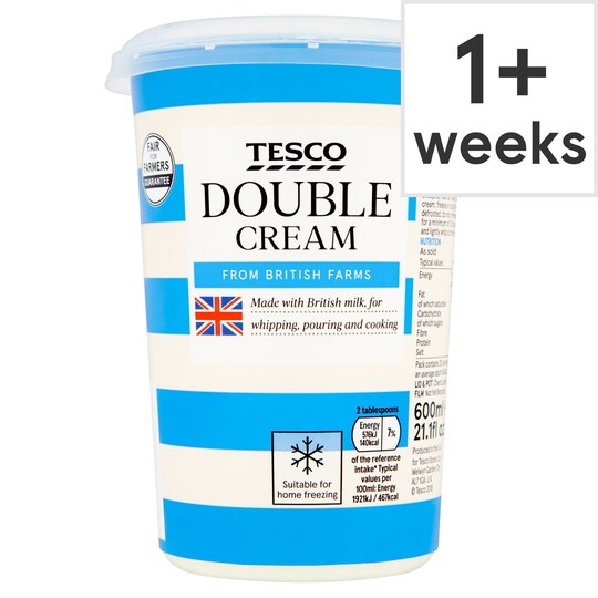 Tesco Fresh Double Cream 600Ml Tesco Groceries