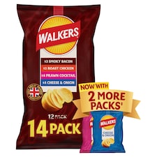 Walkers Meaty Variety Crisps   14 x 25g
