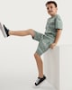 image 1 of F&F Boys Slogan Tie Dye T-Shirt and Shorts Set in Mint