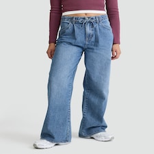 OH ME OH MY Wide Leg Tie Waist Jeans in Blue