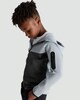 image 1 of F&F Active Boys Cotton Rich Colour Block Zip Up Hoodie in Grey