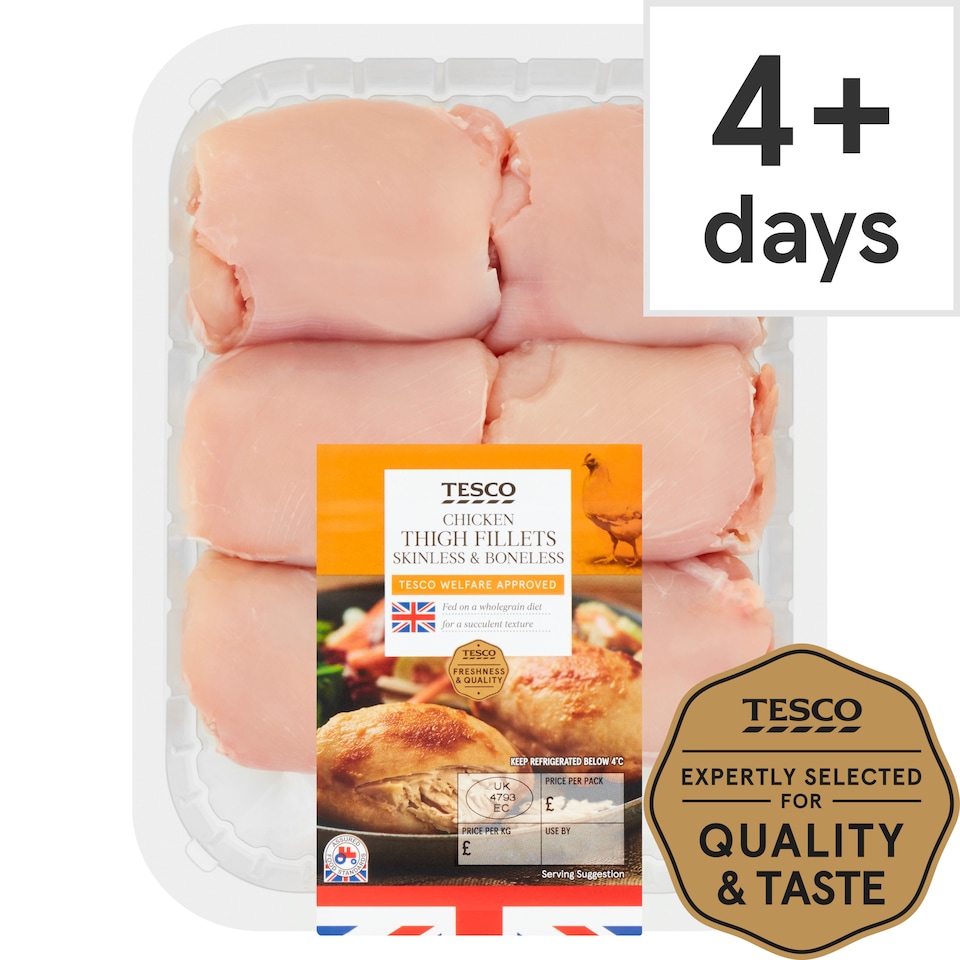 Tesco British Chicken Thigh Fillets 600G