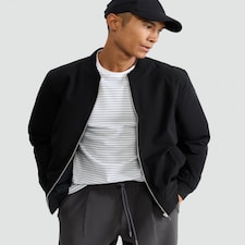 F&F Zip Up Bomber Jacket in Black