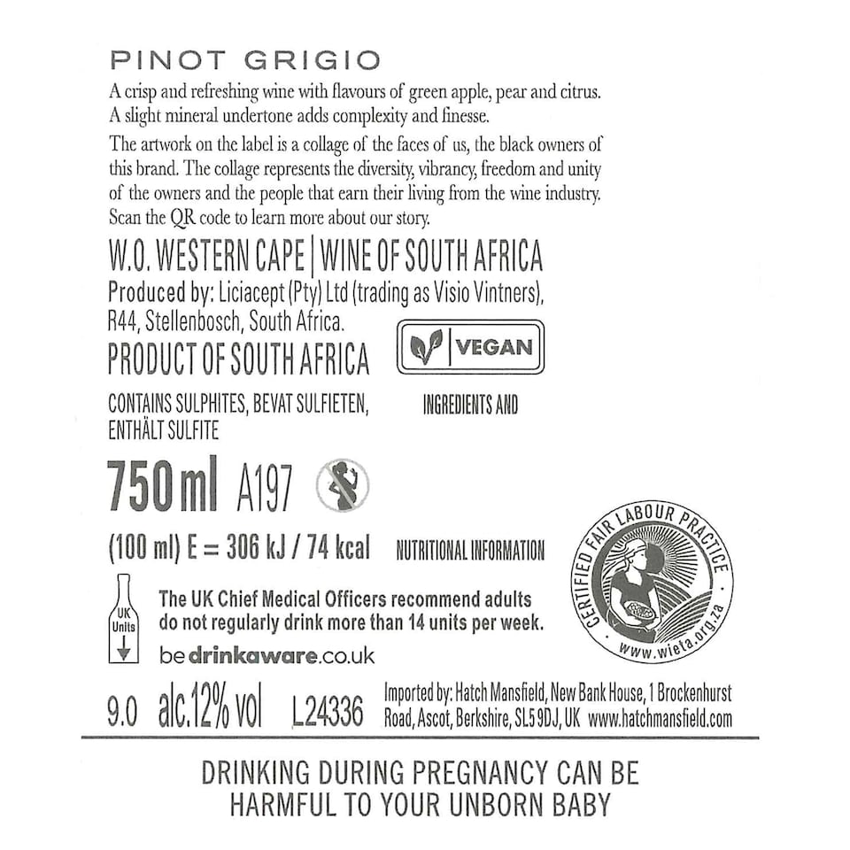 image 1 of Visio Vintners We The People Pinot Grigio 75cl
