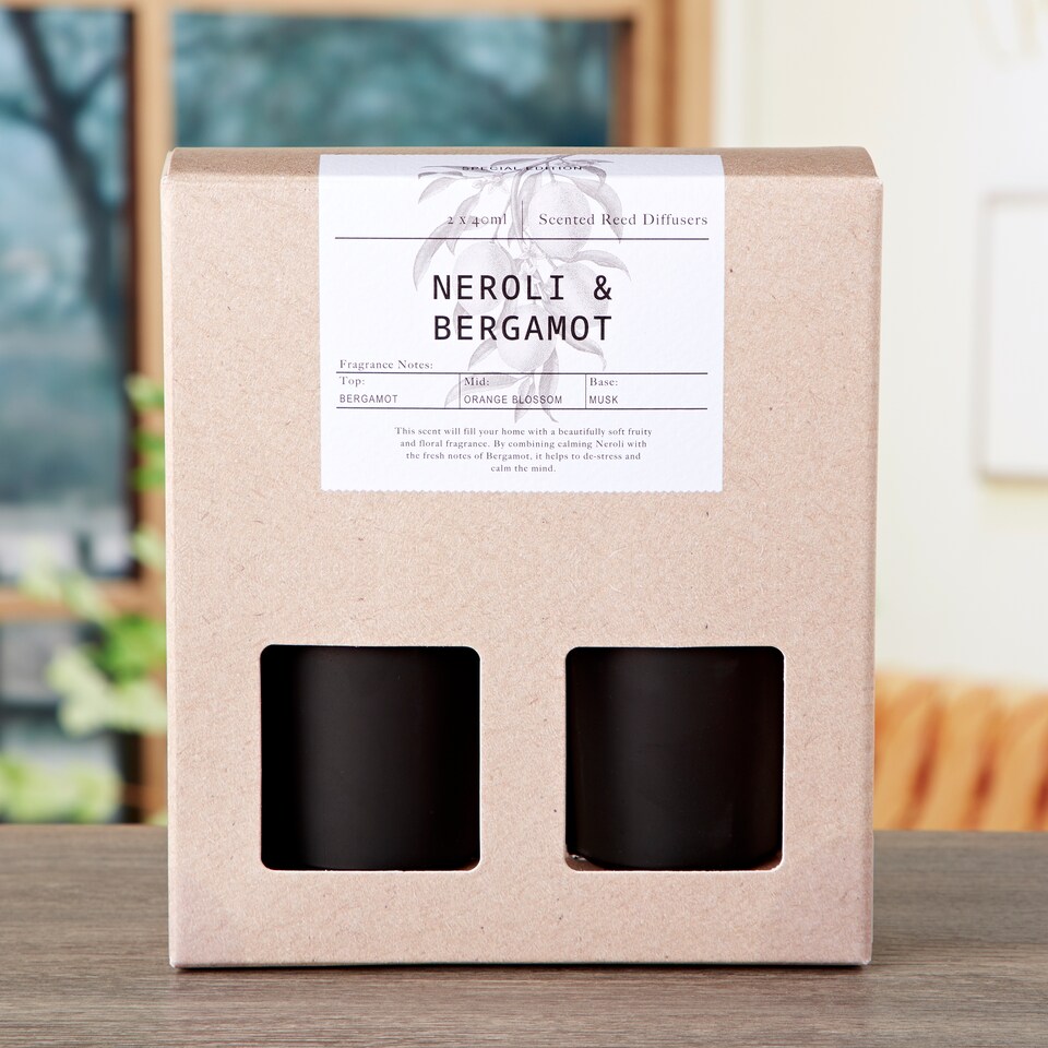 image 1 of Tesco Apothecary 2 x 40ml Reed Diffuser Set - Neroli and Bergamot