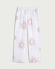 image 4 of F&F Pure Cotton Sun Embroidered Drawstring Pyjama Bottoms in Cream