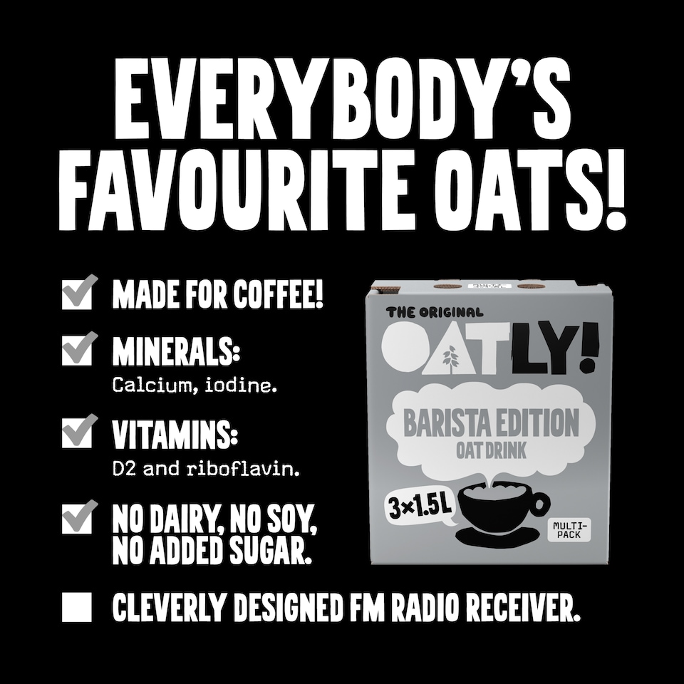 image 1 of Oatly Oat Drink Barista Edition 1.5L x3